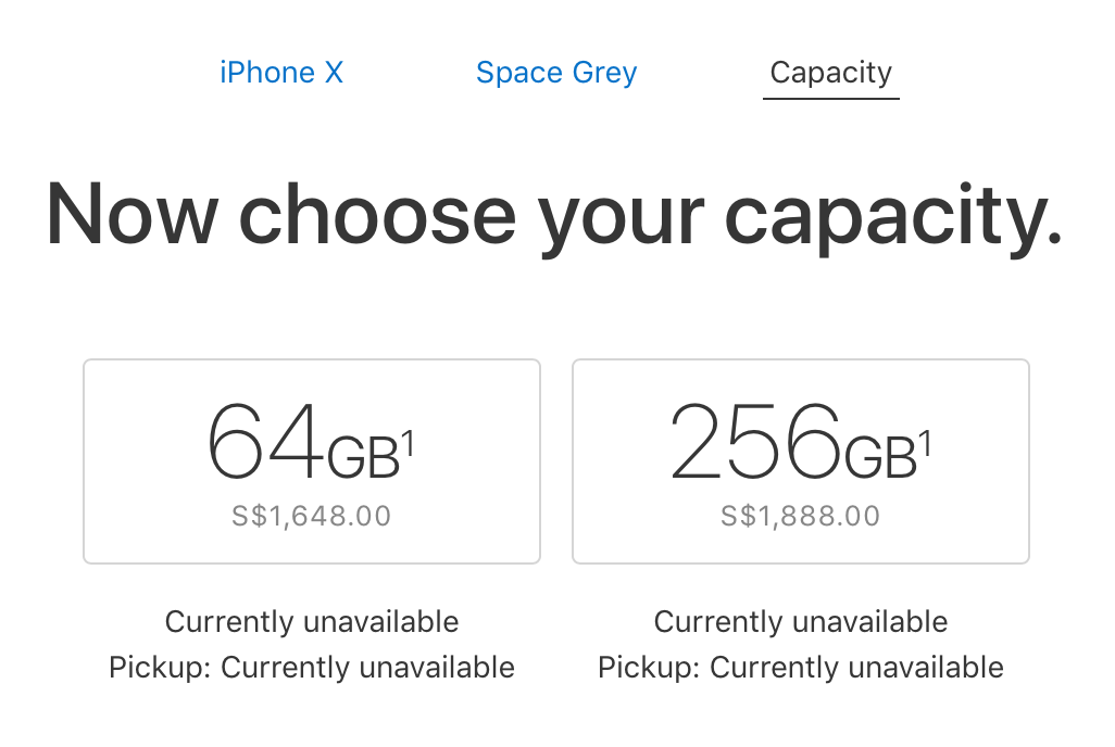 iPhone X Pricing in Singapore
