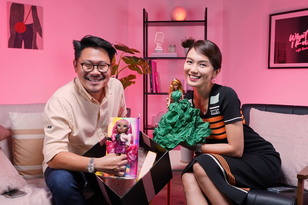 Joanne with her guest, Asia's largest doll collector Jian Yang